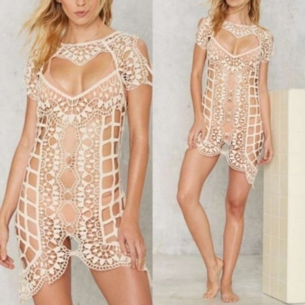 SALE For Love & Lemons Barcelona Crochet Cover-Up - Picture 4 of 8